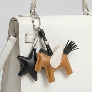 *Pegasus Horse Bag Charm Keychain – Brown & Black star (NWOT)